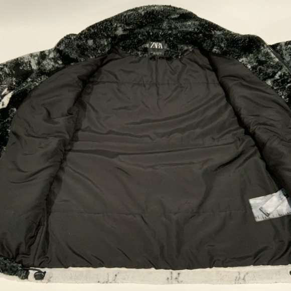 RARE Zara Horse Printed Faux Shearling Fleece Jacket - Picture 5 of 6